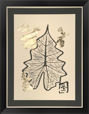 Framed Gold Leaf Embellished Botanical II Print