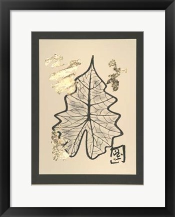 Framed Gold Leaf Embellished Botanical II Print