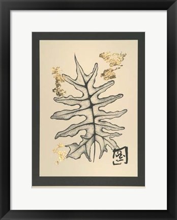 Framed Gold Leaf Embellished Botanical III Print