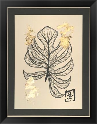 Framed Gold Leaf Embellished Botanical IV Print