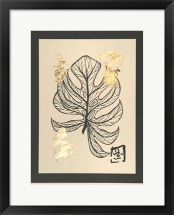 Framed Gold Leaf Embellished Botanical IV Print