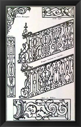 Framed Stair Balustrade I Print