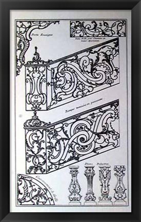 Framed Stair Balustrade II Print