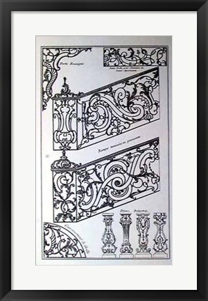 Framed Stair Balustrade II Print