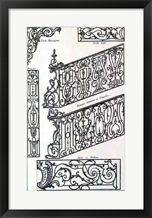 Framed Stair Balustrade III Print