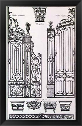 Framed Ornamental Gates I Print