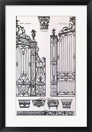 Framed Ornamental Gates I Print