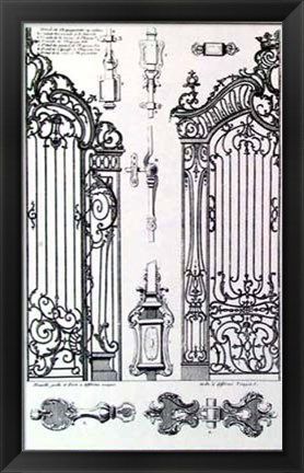 Framed Ornamental Gates III Print