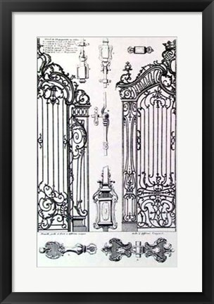 Framed Ornamental Gates III Print