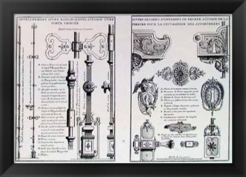 Framed Keyholes and Locks Print