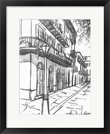 Framed Sketches of Downtown I Print