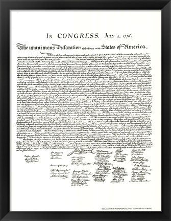 Framed Declaration of Independence (Document) Print