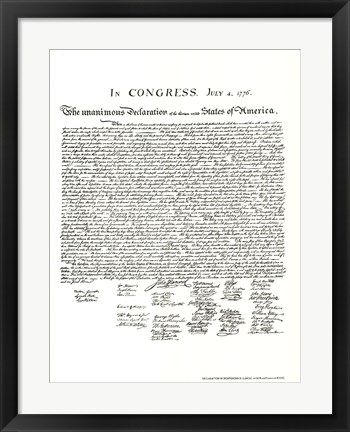 Framed Declaration of Independence (Document) Print