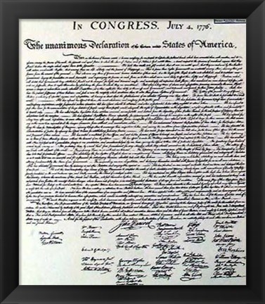 Framed Declaration of Independence (Document) Print