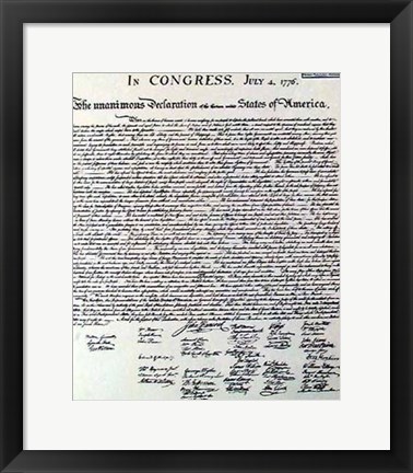 Framed Declaration of Independence (Document) Print