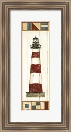 Framed Americana Lighthouse I Print