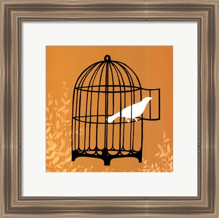 Framed Small Birdcage Silhouette II (U) Print