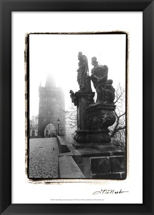 Framed Charles Bridge in Morning Fog II Print