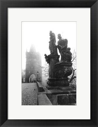 Framed Charles Bridge in Morning Fog II Print