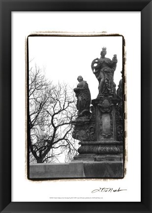 Framed Charles Bridge in Morning Fog III Print