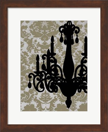 Framed Small Chandelier Silhouette I (P) Print