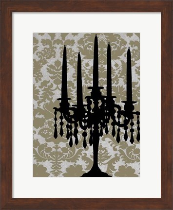 Framed Small Candelabra Silhouette I (P) Print