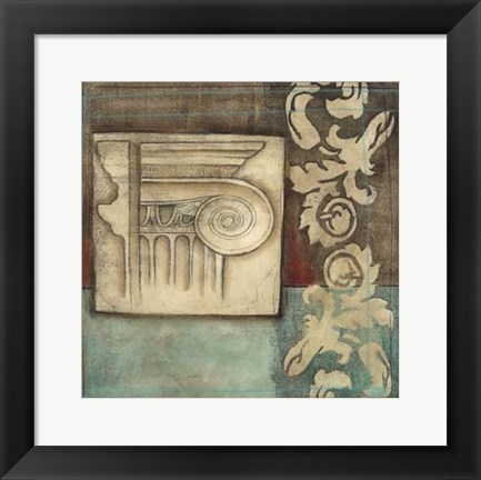 Framed Damask Tapestry with Capital I Print