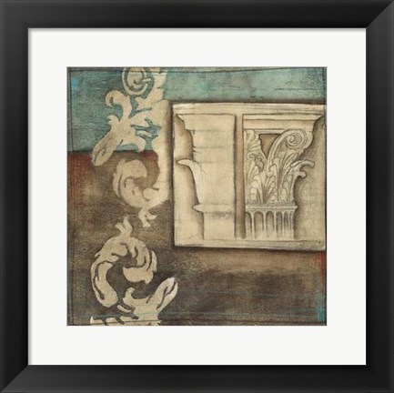 Framed Damask Tapestry with Capital II Print