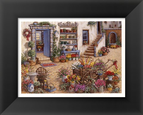 Framed Courtyard Flower Shoppe Print