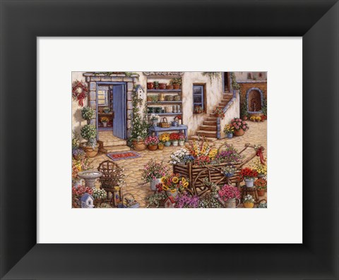 Framed Courtyard Flower Shoppe Print