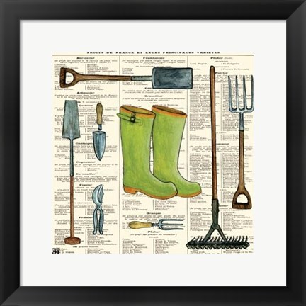 Framed Garden Boots Print