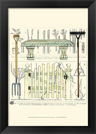 Framed Garden Bench Print