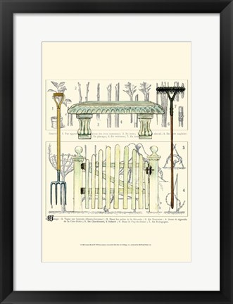 Framed Garden Bench Print