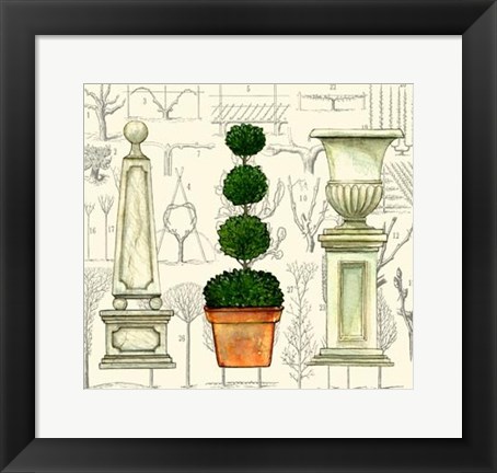 Framed Garden Topiary Print