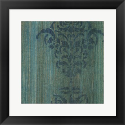 Framed Verdigris Damask II Print