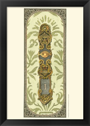 Framed Elegant Escutcheon I Print