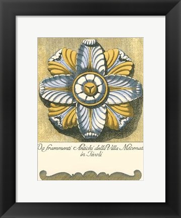 Framed Blue &amp; Yellow Rosette II Print