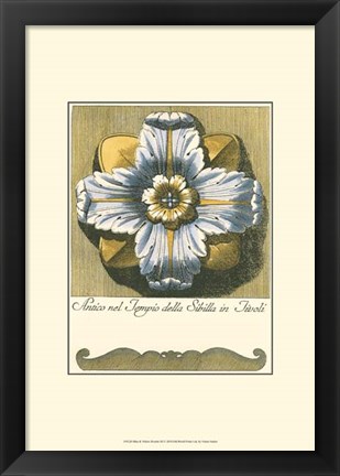 Framed Blue &amp; Yellow Rosette III Print