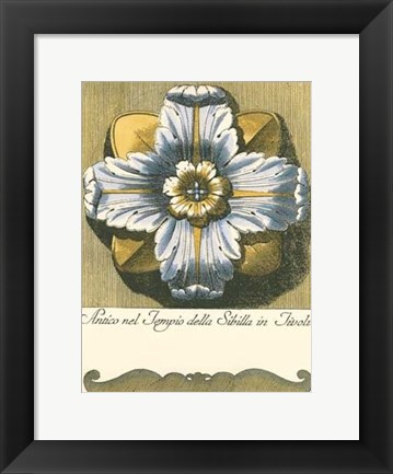 Framed Blue &amp; Yellow Rosette III Print