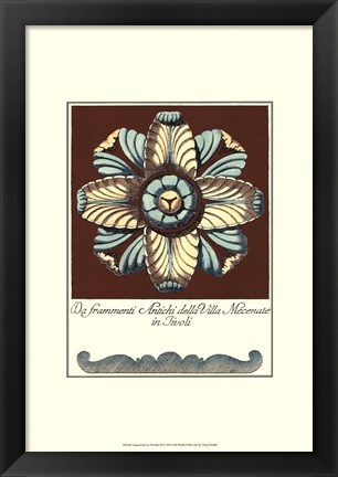 Framed Aqua &amp; Brown Rosette III Print