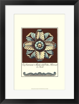 Framed Aqua &amp; Brown Rosette III Print