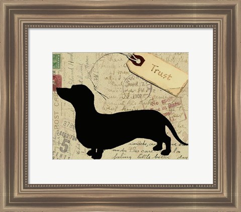 Framed Dachshund Silhouette Print