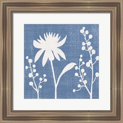 Framed Small Blue Linen I (P) Print