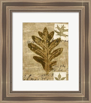 Framed Mini Leaf Collage I (ST) Print