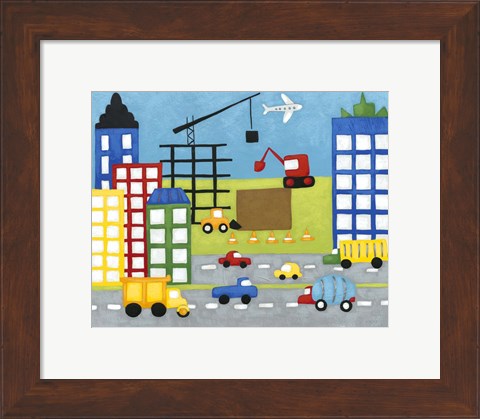 Framed Storybook Construction Site Print