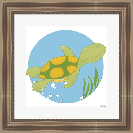 Framed Timothy the Turtle Print