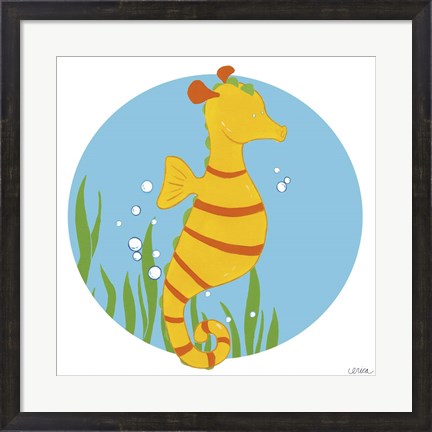 Framed Sally the Seahorse Print