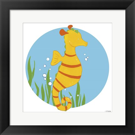 Framed Sally the Seahorse Print