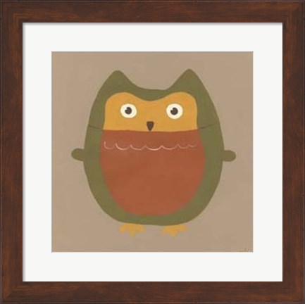 Framed Earth-Tone Owls II Print