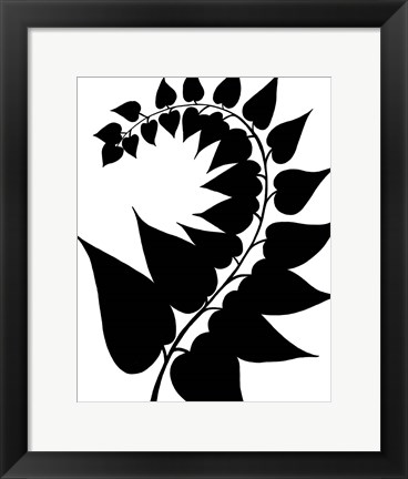 Framed Leaf Silhouette IV Print